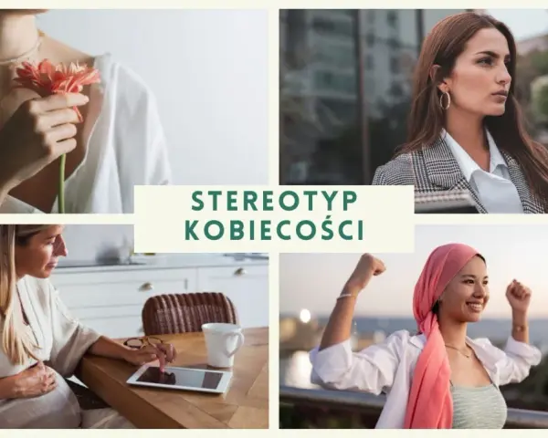 Różnorodne cechy kobiety: delikatność z kwiatem, siła w biznesie, macierzyństwo i radość życia.