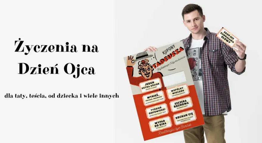 Zestaw kuponów z życzeniami na Dzień Ojca dla taty, teścia. Idealny tekst na podziękowanie dla taty.